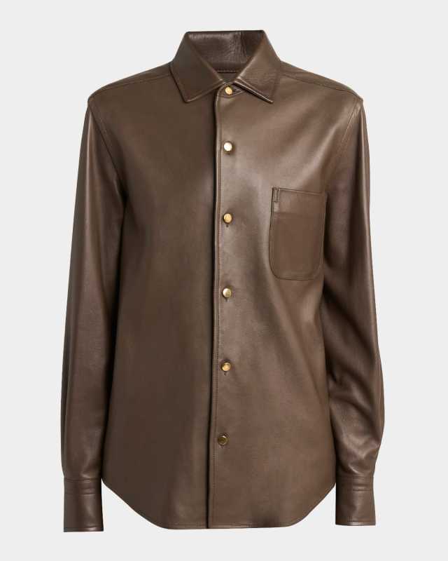 Valeria Vintage Plonge Leather Shirt