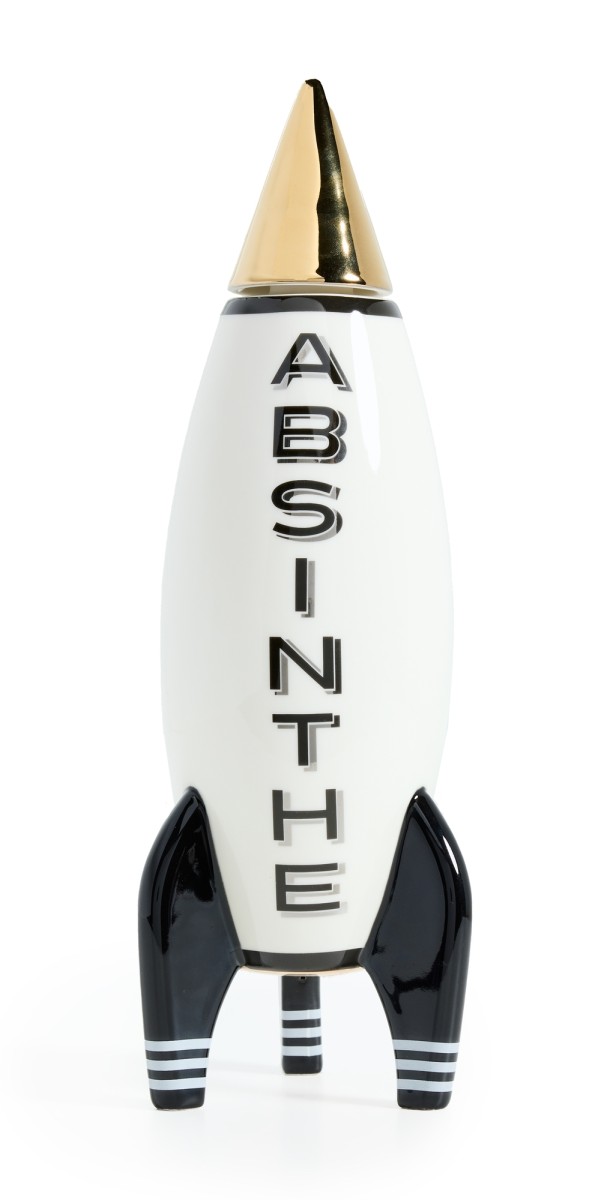 Jonathan Adler Rocket Absinthe Decanter Black/White/Gold/Silver