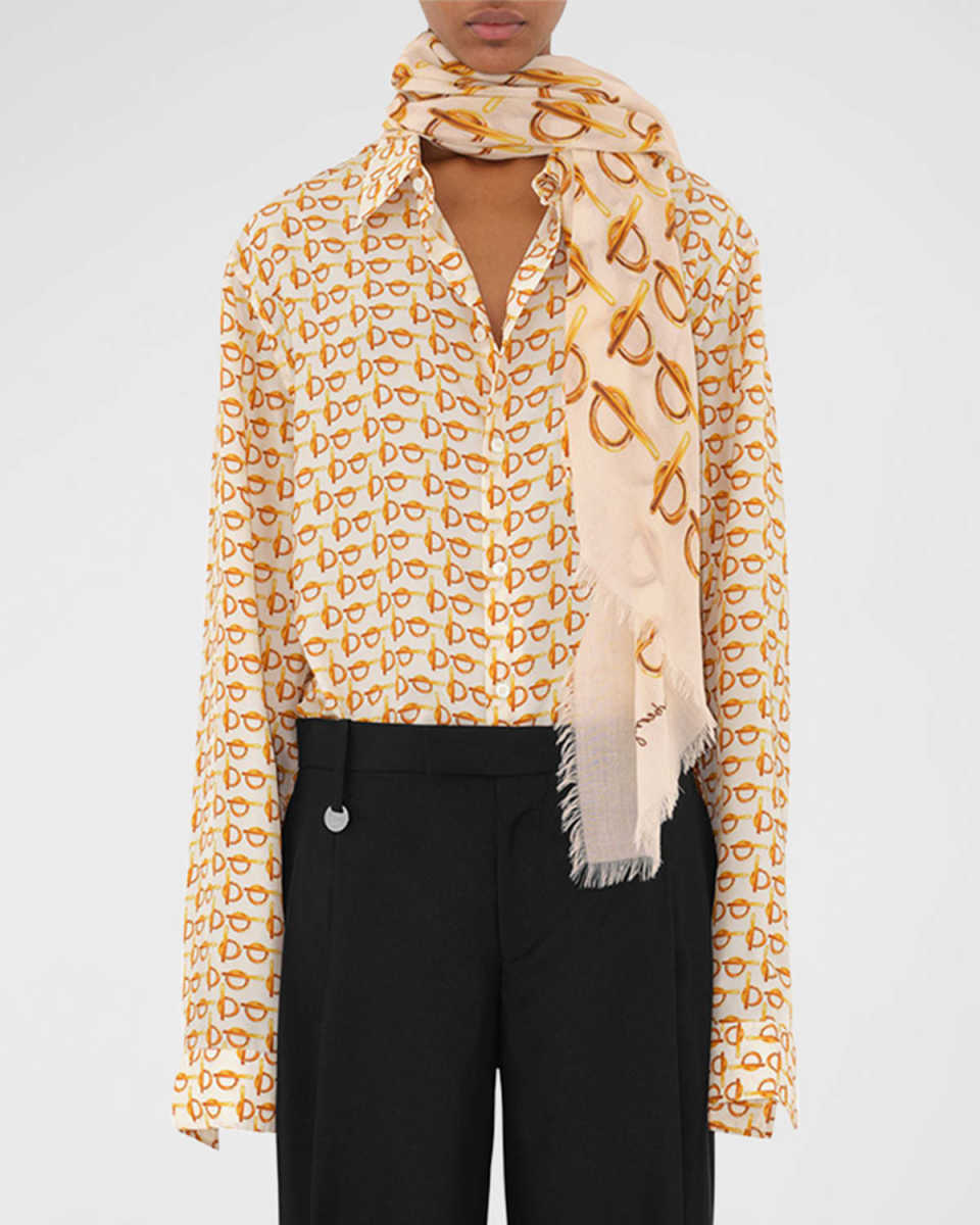 B-Buckle Lightweight Wool Scarf