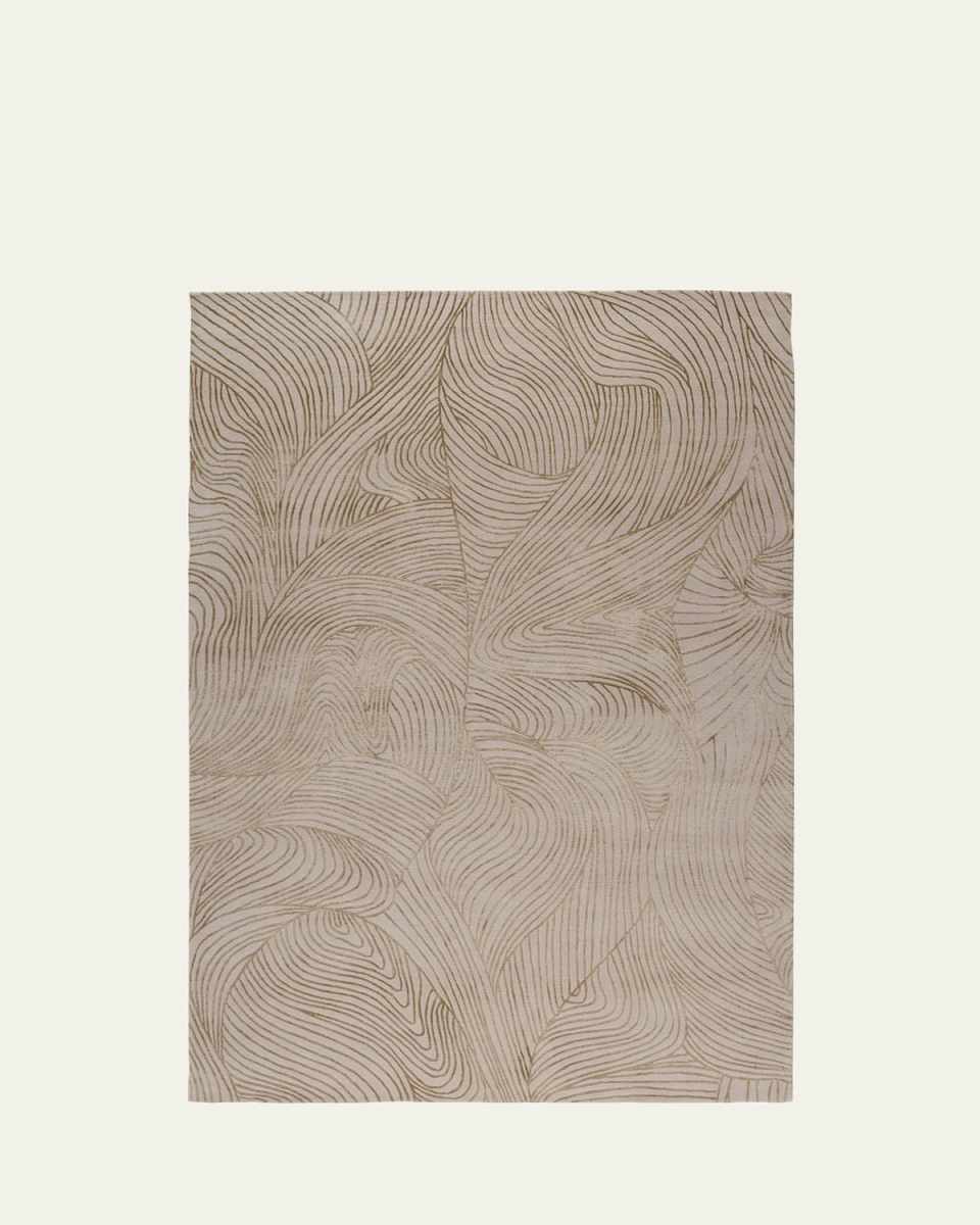 Waves Honey Hand-Knotted Rug, 6' x 9'