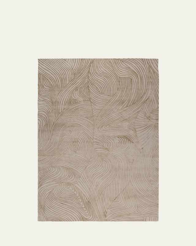 Waves Honey Hand-Knotted Rug, 6' x 9'