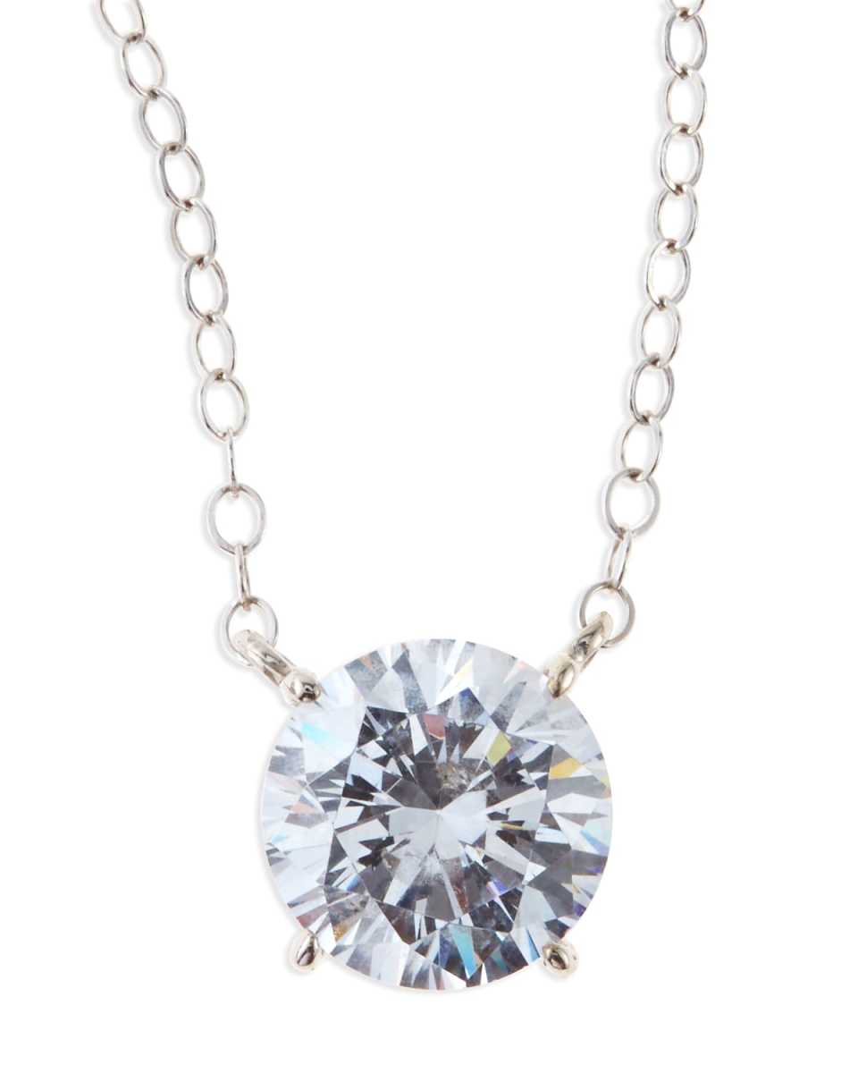 2.5 TCW Round Cubic Zirconia Pendant Necklace, 2.5 TCW
