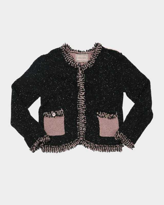 Onassis Fringe-Trim Tweed Knit Jacket