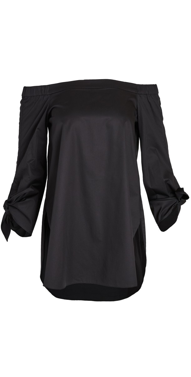 Tibi Satin Poplin Tunic Black