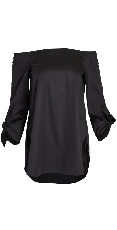 Tibi Satin Poplin Tunic Black