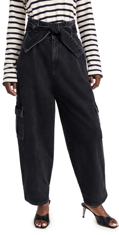 ASKK NY High Rise Cargo Jeans Stone