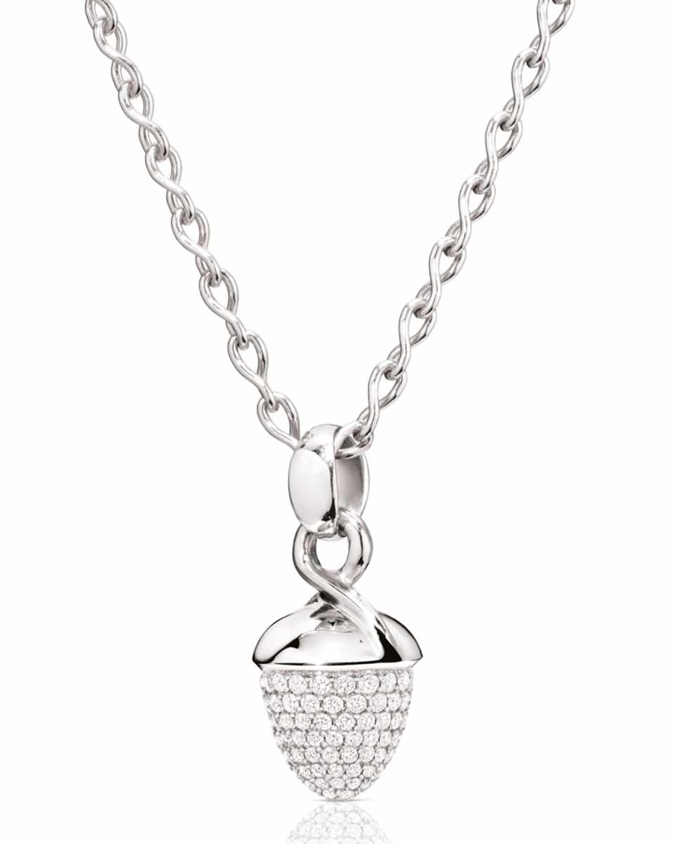 Mikado Bouquet 18K White Gold Pave Diamond Pendant