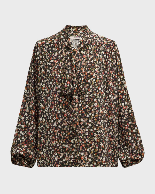 Millefleurs Dancing Floral-Print Blouse