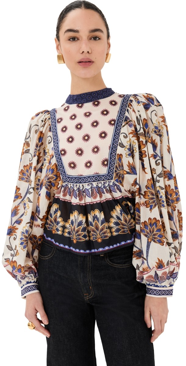 FARM Rio Ainika Maxi Floral Cream Blouse Ainika Maxi Floral Cream