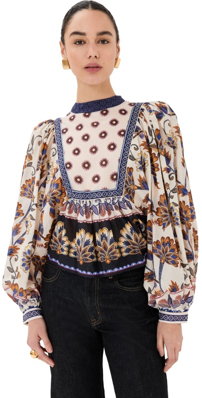 FARM Rio Ainika Maxi Floral Cream Blouse Ainika Maxi Floral Cream