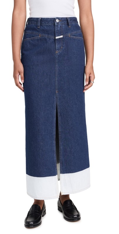 Closed Long X-Pocket Skirt Mid Blue