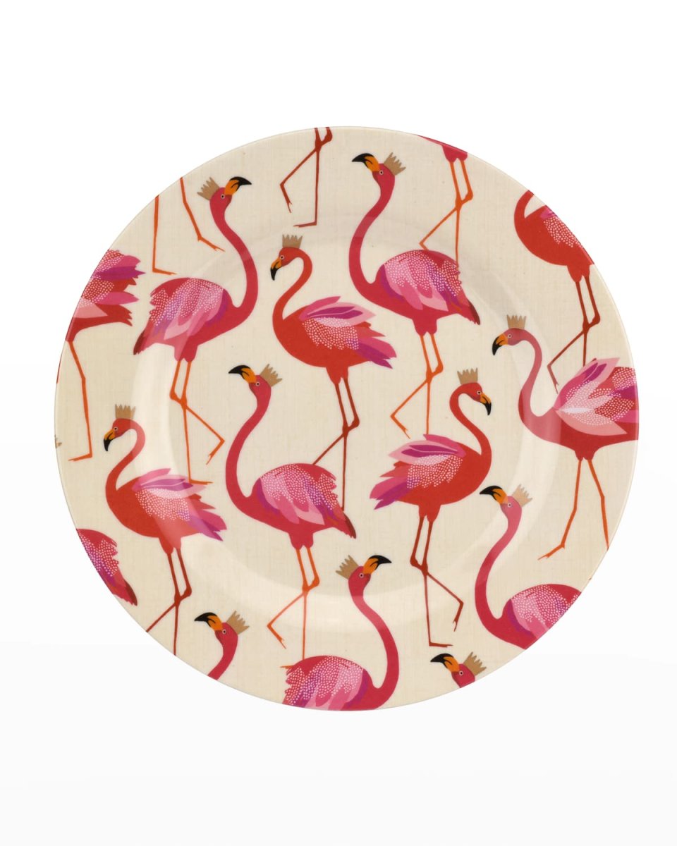 Flamingo Melamine Salad Plates, Set of 4