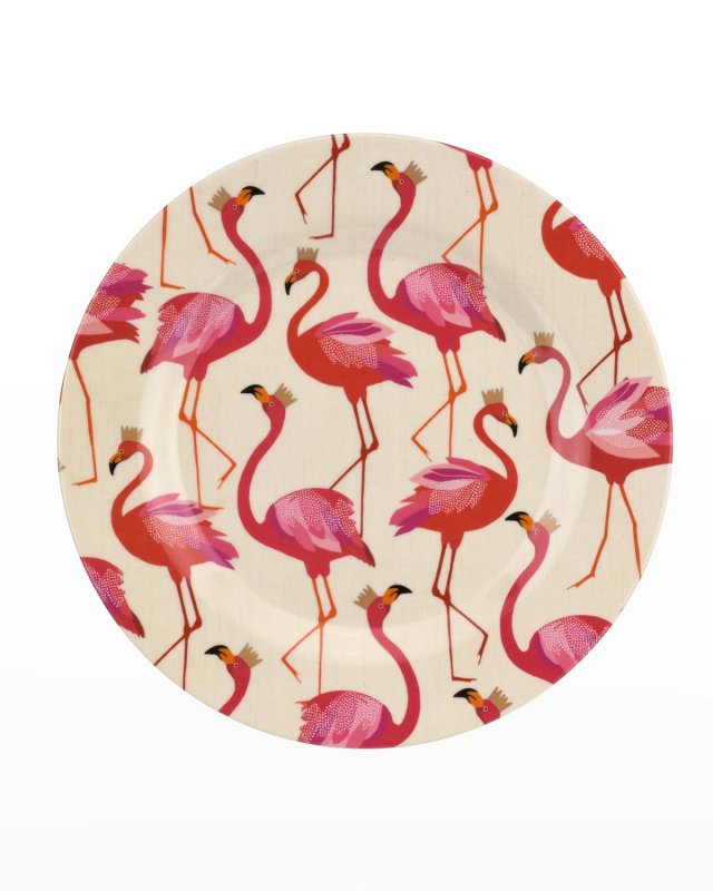 Flamingo Melamine Salad Plates, Set of 4