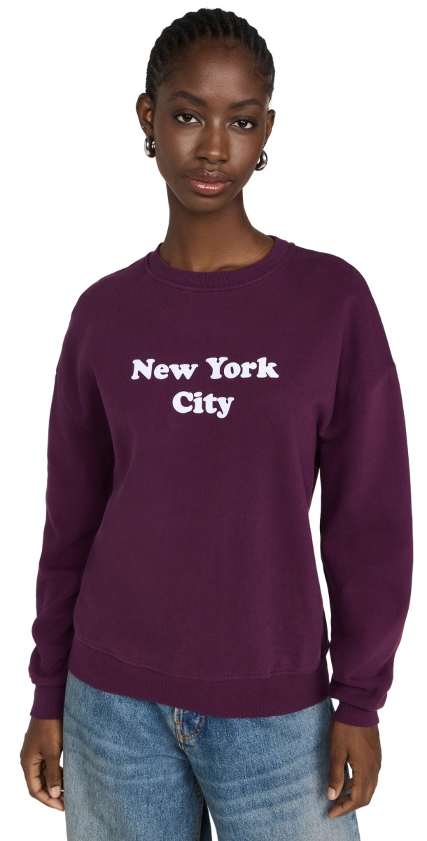 KULE The Oversized New York City Sweatshirt Merlot