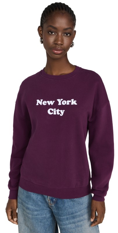 KULE The Oversized New York City Sweatshirt Merlot