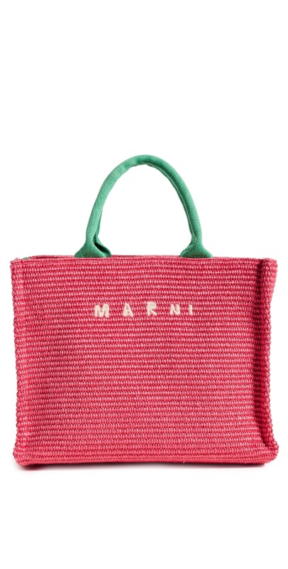 Marni Small Basket Bag Dry Rose/Cypress
