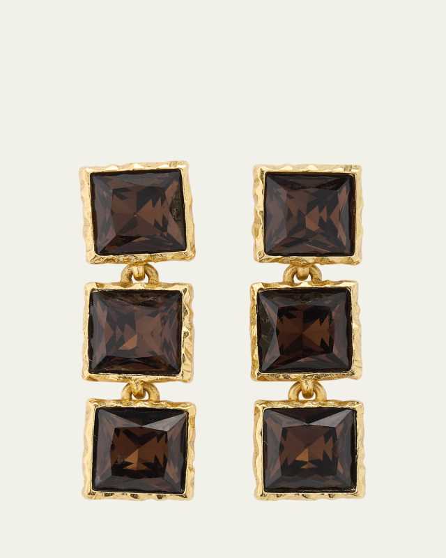Large Stone Tennis Earrings