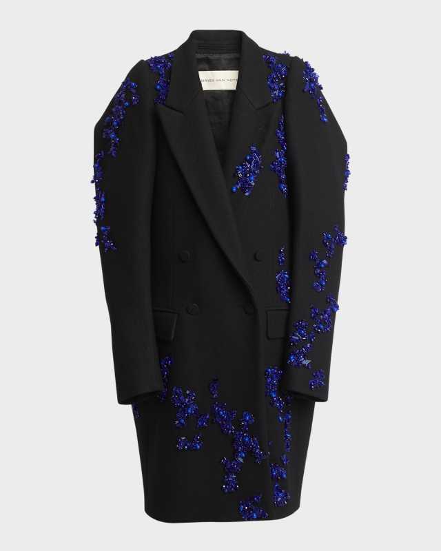 Rinky Crystal Embellished Overcoat