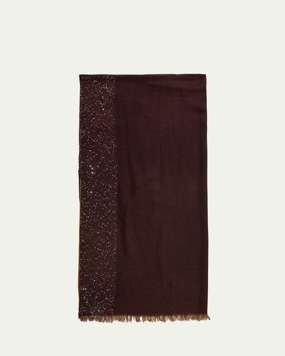 Dania Sequined Ombre Wool-Silk Scarf
