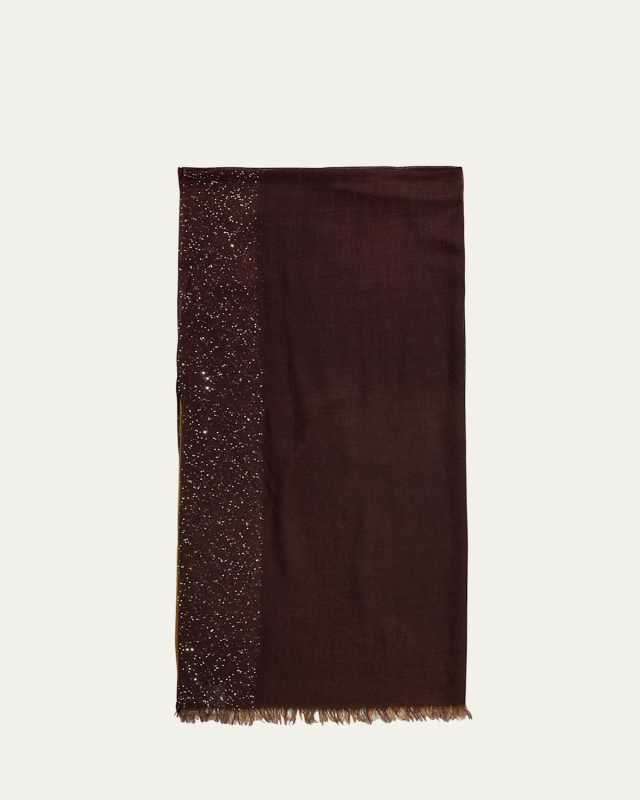 Dania Sequined Ombre Wool-Silk Scarf