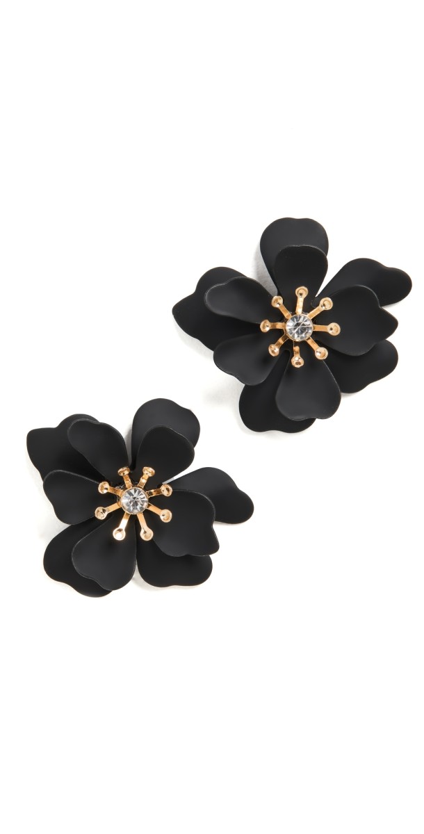 SHASHI Bloom Earrings Noir