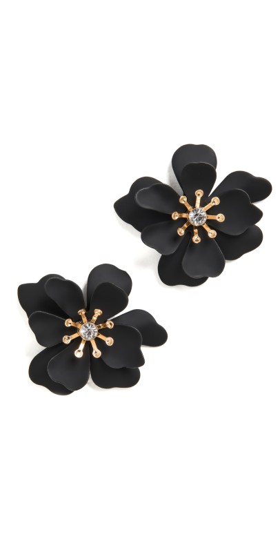 SHASHI Bloom Earrings Noir