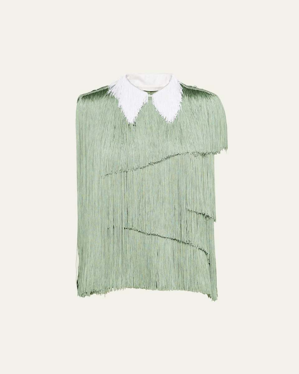 Organza Top with Fringe
