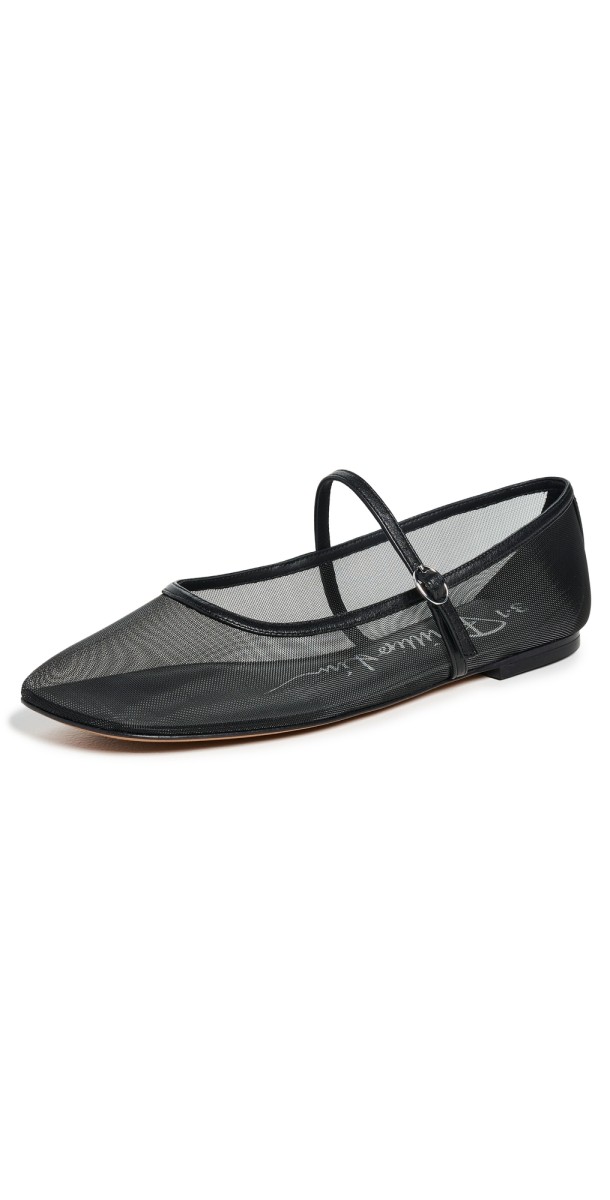 3.1 Phillip Lim ID Mesh Mary Jane Flats Black