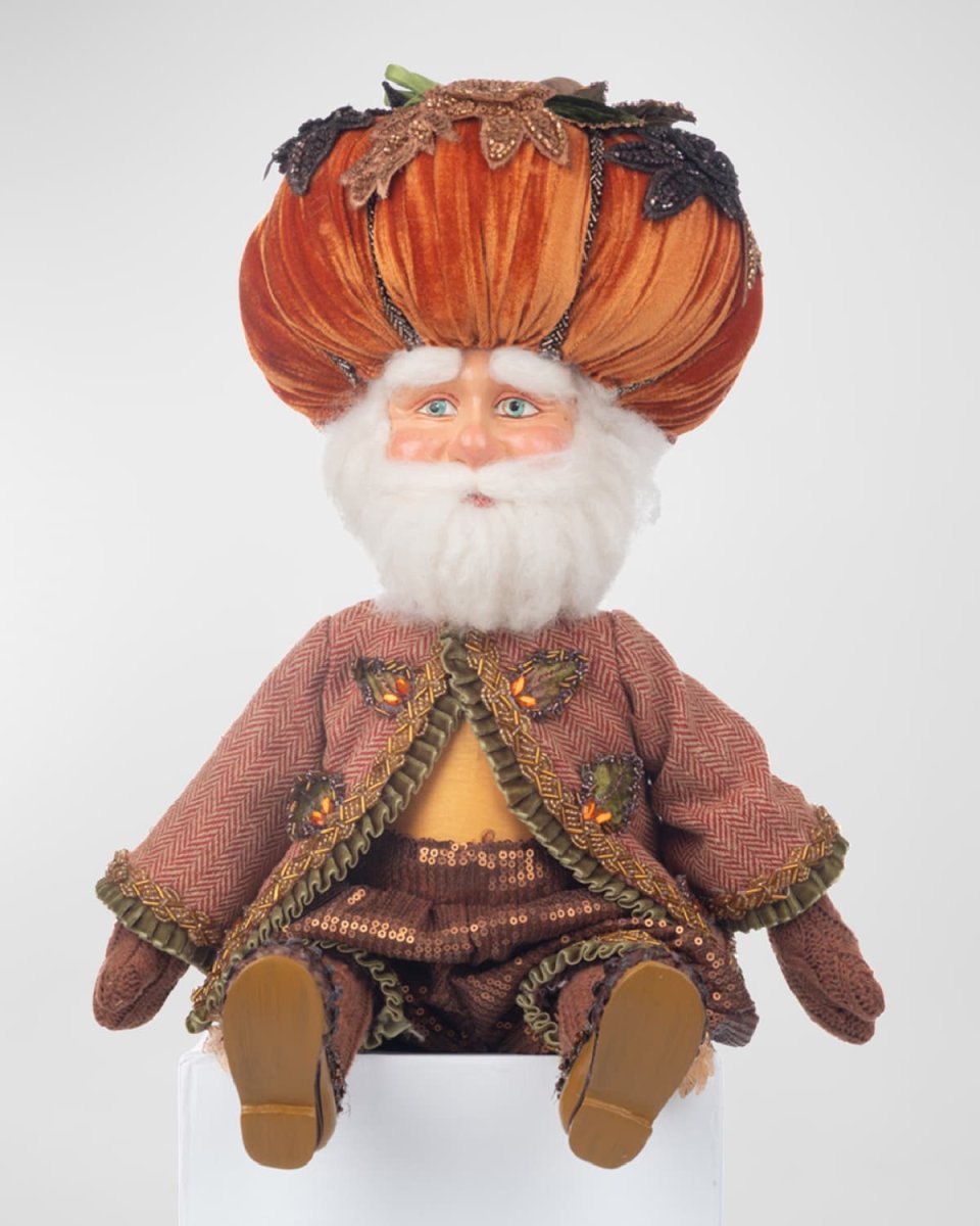 Harvest Pumpkin Hat Ledge Sitter, 15"