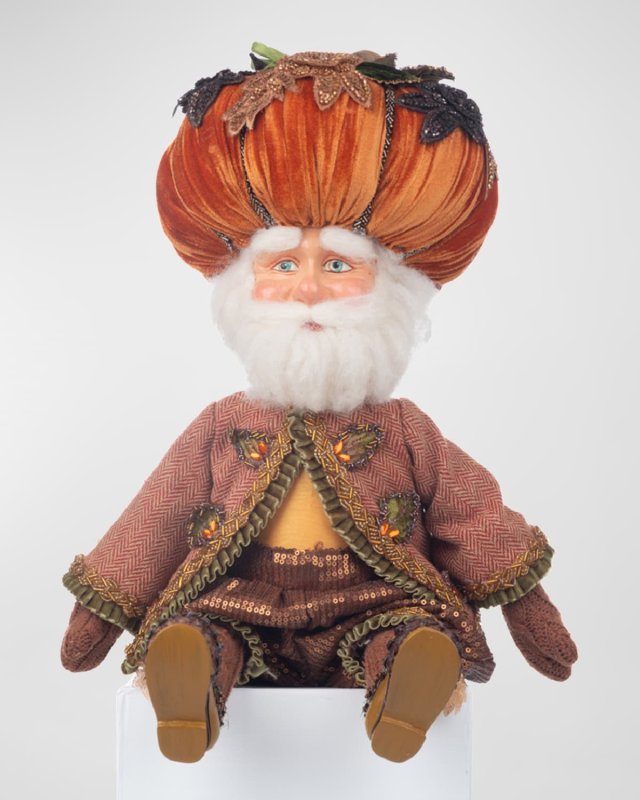 Harvest Pumpkin Hat Ledge Sitter, 15"