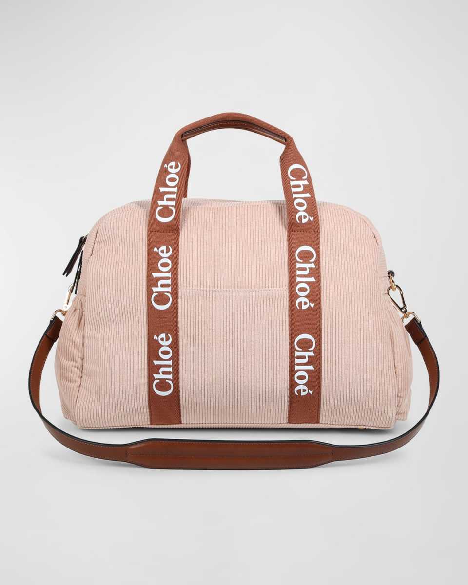 Kid's Grosgrain Logo Corduroy Changing Bag