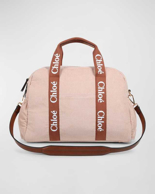 Kid's Grosgrain Logo Corduroy Changing Bag