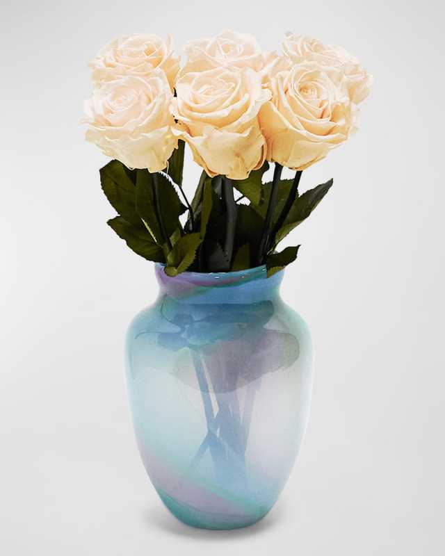 Eternity Rose Multicolor Glass Vase Arrangement
