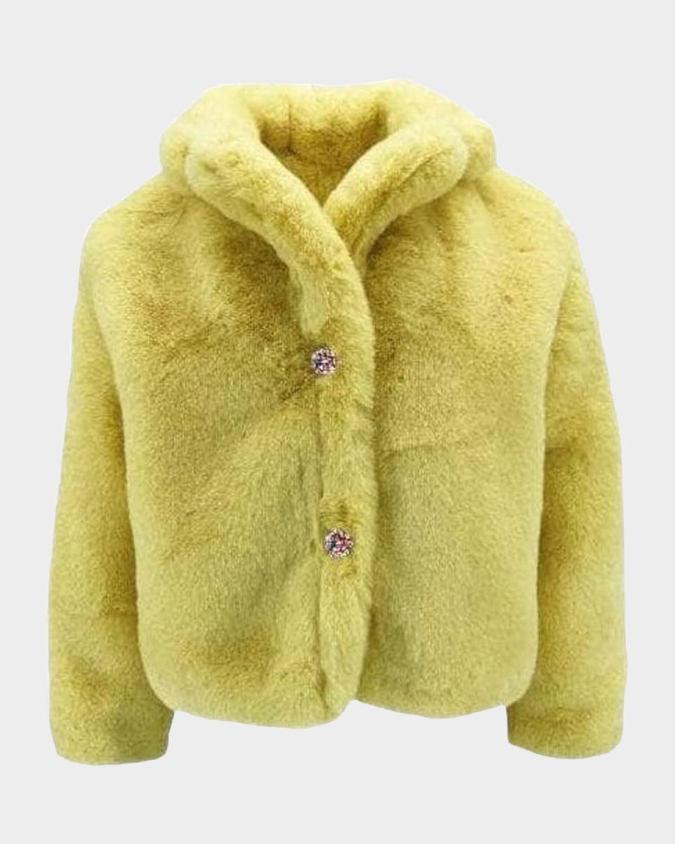 Girl's Little Miss Sunshine Faux Fur Jacket, Size 2-14