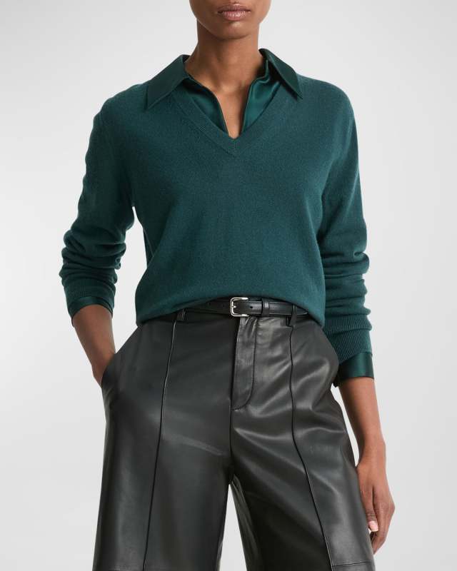 Mid-Rise Long Leather Shorts