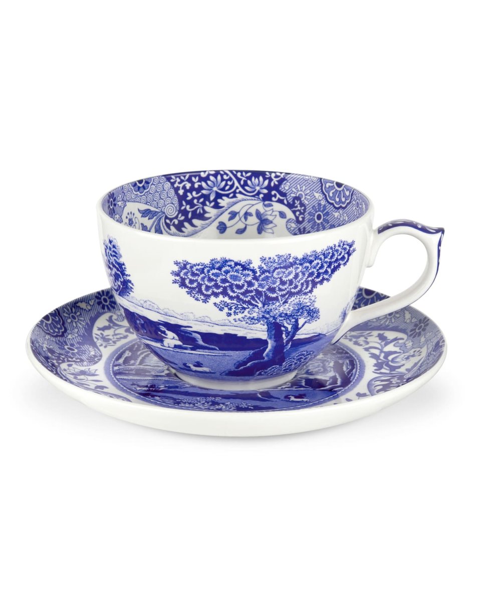 Blue Italian Jumbo Cup and Saucer