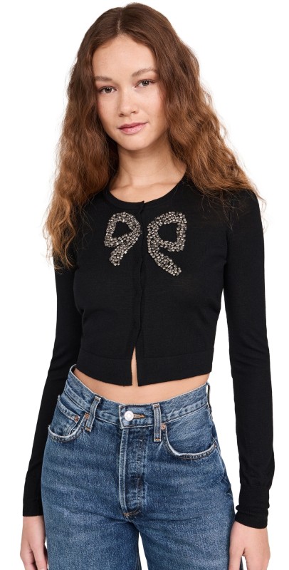 LoveShackFancy Modine Cardigan Black