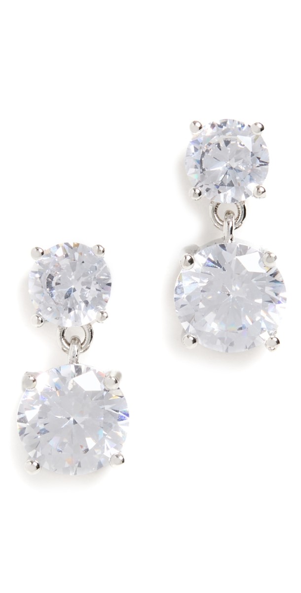 SHASHI Cz Drop Earrings White Gold