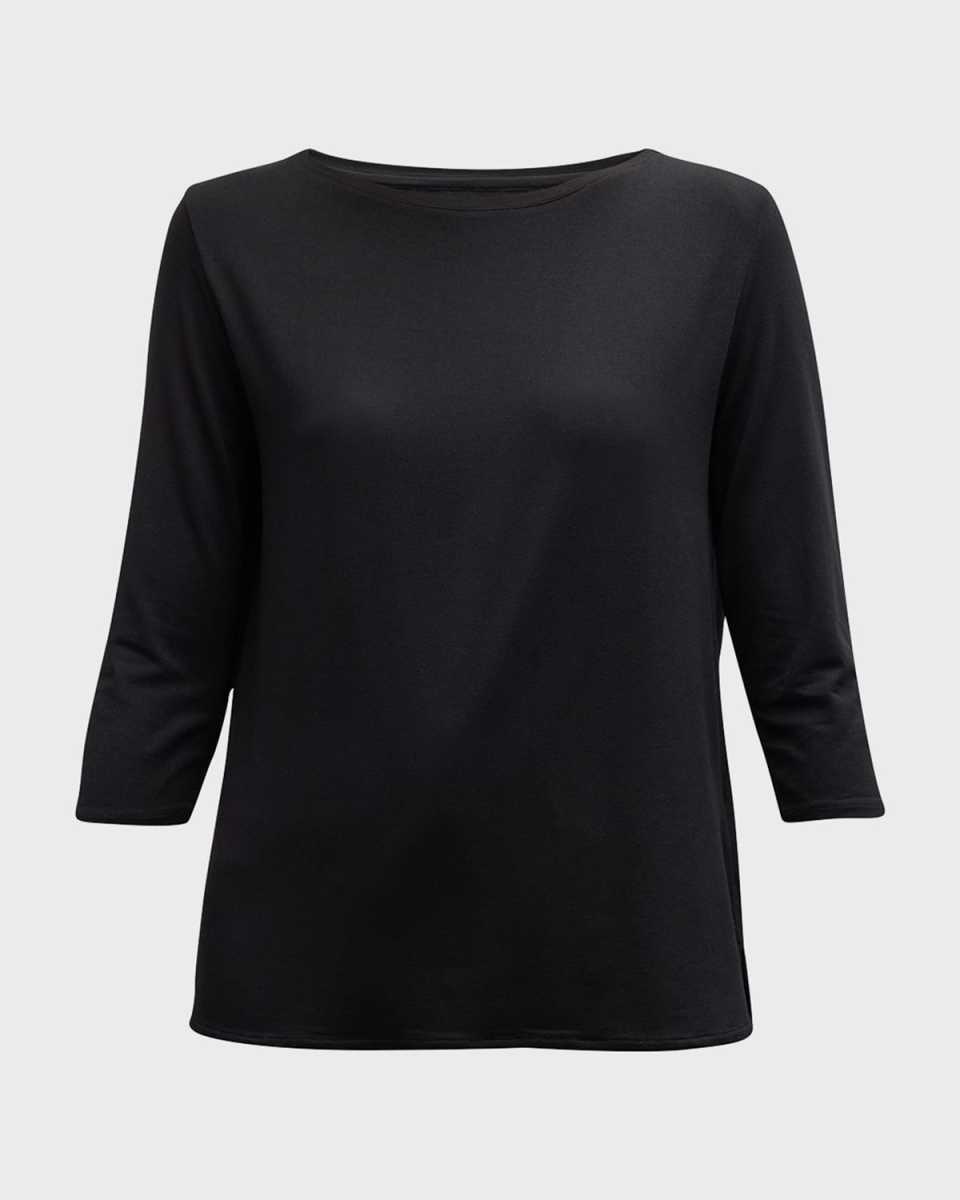 Soft Touch 3/4-Sleeve Boat-Neck Top