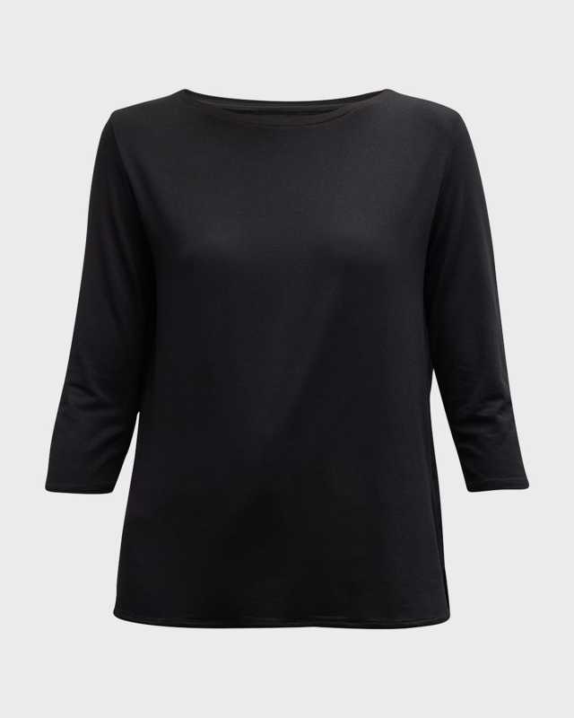 Soft Touch 3/4-Sleeve Boat-Neck Top