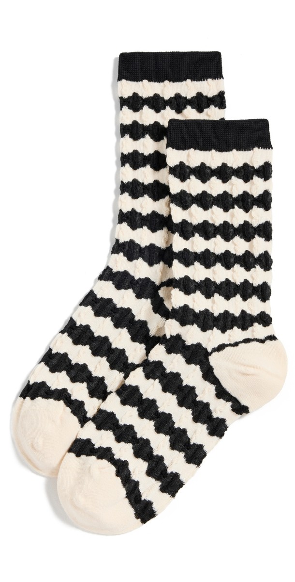 Stems Magic Texture Wool Blend Socks Black