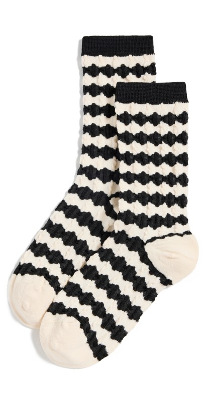 Stems Magic Texture Wool Blend Socks Black
