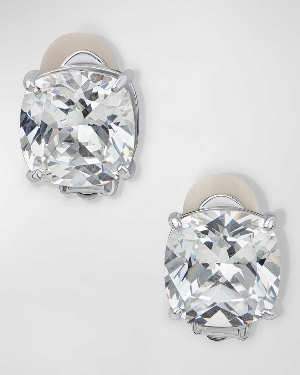 Cushion Cubic Zirconia Clip Classic Earrings