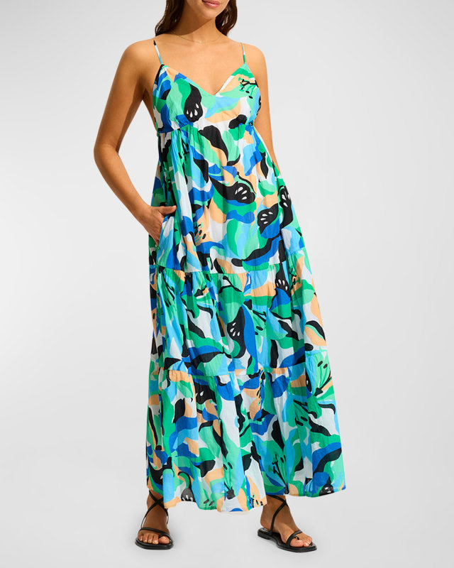 Tiered Cotton Midi Dress