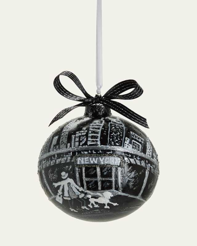 Shopper with Fancy Dog Christmas Ornament