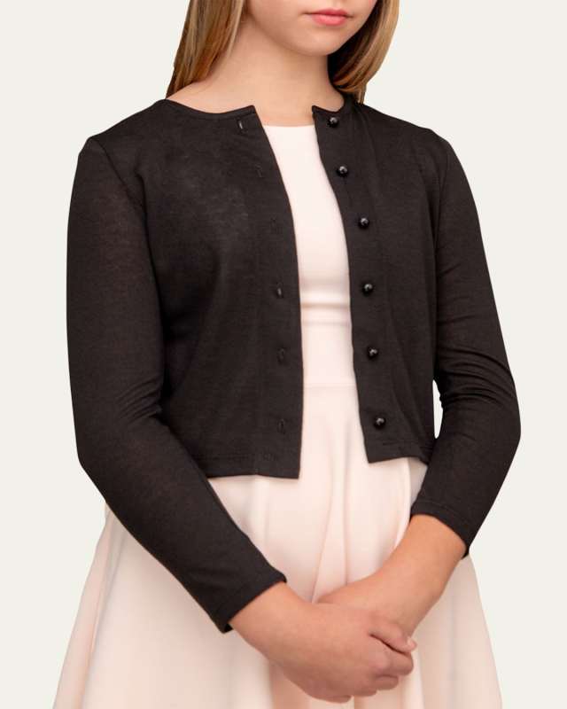 Girl's Long-Sleeve Cardigan, Size S-X