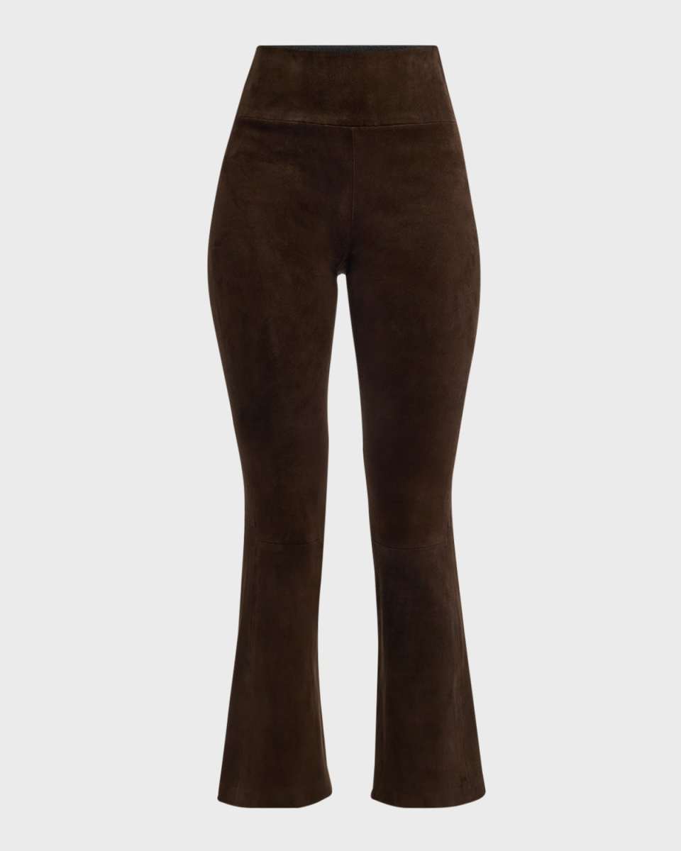 Ankle Flare Suede Leggings