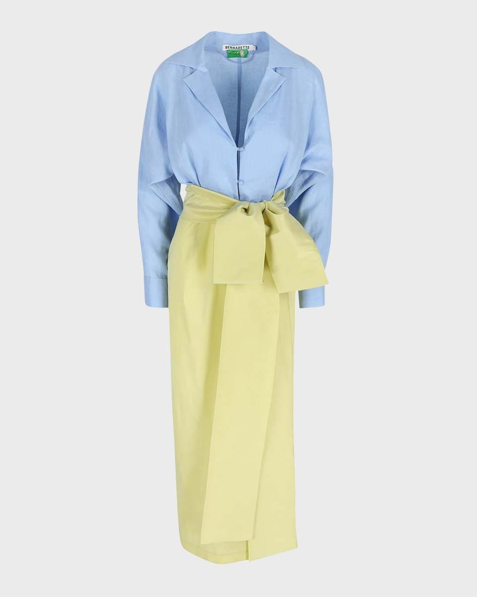 Claire Contrast Gown with Bow Detail