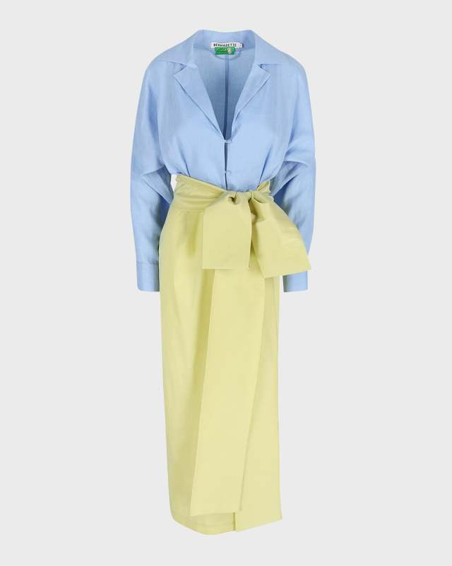 Claire Contrast Gown with Bow Detail