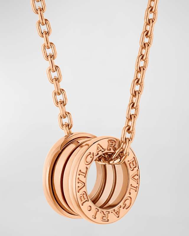 B. Zero1 Pendant Necklace in Pink Gold